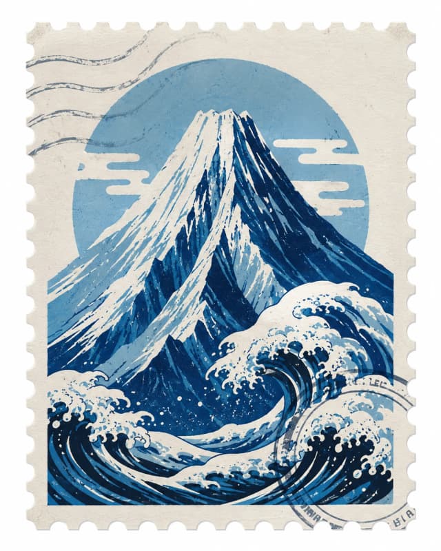 Mountain stamp motif