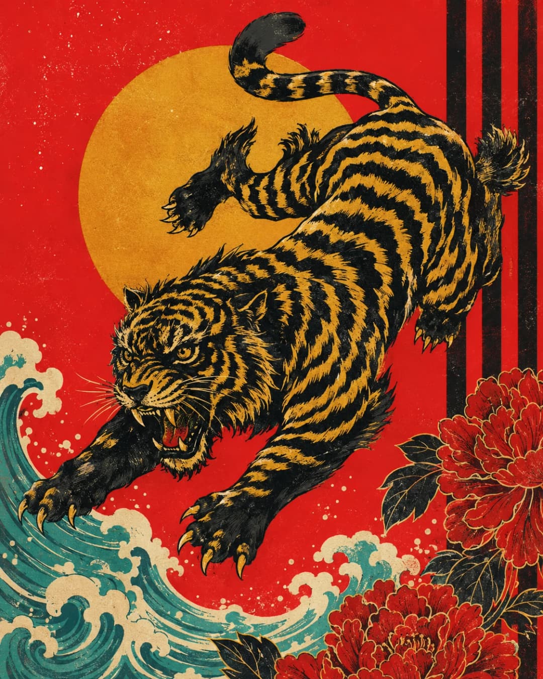 Tiger illustration motif